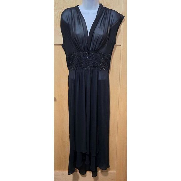 Chadwicks Black Sheer Overlay & Beaded Waist whimsigoth honeymoon - Picture 2 of 6